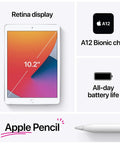 Top Shelf 10.2 Inch Retina Display Tablet Equipped With A12 Bionic Chip And Snappy Neural Engine For Flawless Streaming And Effortless Multitasking In Sleek Space Gray with Apple Pencil.