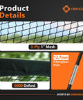 Close-up of Backyard Baseball Batting Cage With Open Ended Net for Easy Access; shows 3-ply mesh net, 600D Oxford cloth, fiberglass pole.