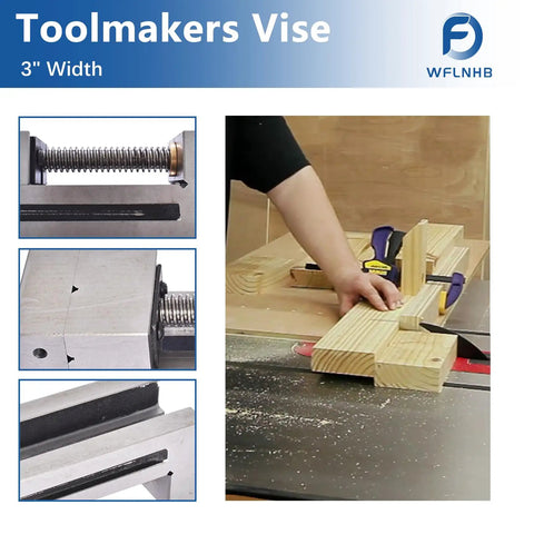 Heavy Duty Three Inch Toolmakers Vise With Dead On Precision Ground Jaws For Milling And Drilling Machines showing detailed jaw mechanism.