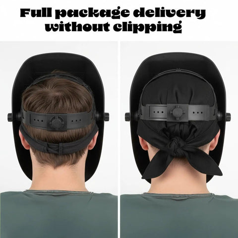 Back view of Flame Resistant Welding Cap Do Rag with Mesh Inside Liner for Men and Women, showing adjustable fit under helmet