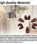 Heavy Duty Drawer Slide Repair Kit 10 Piece Set Reinforced Hard Plastic on dresser with lamp and books, durable and easy to fix.