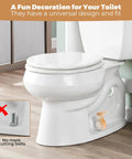 Darn Cute Ceramic Bunny Toilet Bolt Caps Universal Fit For Rusty Bolts Thick Base Hides Exposed Screws Heavy Duty Adhesive Pads Bathroom Glow Up on a white toilet.