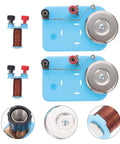 Hands On Electric Bell Lab Kit With Electromagnet And Relay For Real World Electricity Lessons Classroom Science Experiments And STEM Education Tools Now, showing components and wiring on a blue base.