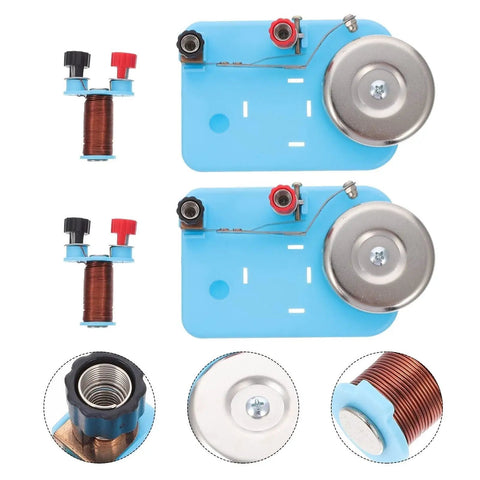 Hands On Electric Bell Lab Kit With Electromagnet And Relay For Real World Electricity Lessons Classroom Science Experiments And STEM Education Tools Now, showing components and wiring on a blue base.