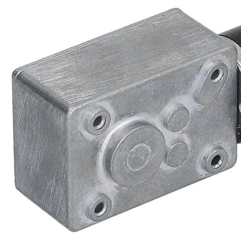 Built Like A Tank 12V DC Gear Motor With Hold Fast Self Locking Feature And Super Quiet Run Die Cast Aluminum Casing detail view.