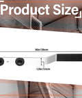 Side view of 16in metal duct stretcher tool with offset handle, sliding washers, and two rollers