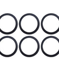 XP70BUN211X10 211 Quad Ring Buna NBR 70D pack of 10 seals for reciprocating machinery, black rings shown in two rows, overhead view.