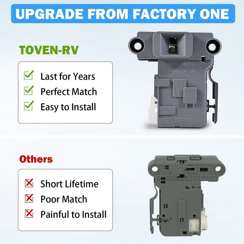Washer Door Lock Assembly Replacement With Easy Install For 5304505231 5304514774 Fits Washers Cross References AP6329665 PS12365826 EAP12365826 4839359 A03648203 PD00057822 AFR18027 AP6029853 PS11759823 EAP11759823 4452371 ES5231 PD00045641, gray plastic lock