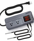 ITC-608T Temperature Controller With Dual Sensors And Dual Stage Outlet Thermostat, 12 Time Period Stages, Up To 1800W, ETL Listed