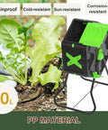 Compost Tumbler For Outdoor Garden Use With UV Proof Compact Barrel System Easy Assembly Kitchen Waste To Rich Soil Sturdy PP