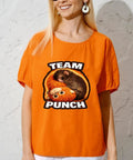 Woman wearing orange tee with Six Pack Adorable Monkey Punchs Baby Graphic Team Punchs Big Love Gifts DTF Transfers decal.