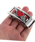 Quick Release Women Belt Buckle For Jeans Auto Buckle Waist Strap Fastener with heart design displayed in hand