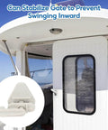 Rock Solid Abs Pontoon Boat Gate Latch Kit Heavy Duty Square Frame Latches mounted on boat door to prevent inward swing.