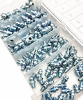 Grease Fittings Kit 110 Piece Imperial 45 Degree 90 Degree Nipple Assortment For Grease Gun And Hydraulic Systems Oil Mouth Nipples Durable Corrosion Resistant Quick Connect in a plastic organizer box