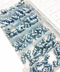 Huge 110 Piece Grease Nipple And Oil Fitting Assortment Kit With Imperial 45 And 90 Degree Hydraulic Nipples Featuring One-Way Spring Sealing For Flawless Lube Gun Delivery Plus Solid Build Quality, plastic case