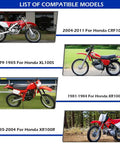 Compatible models for Timing Chain Kit With Guides And Cam Sprocket For Honda CRF100F XL100S XR100 XR100R displayed in images