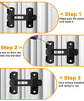 Installation steps for 4 Pack 180 Degree Flip Sliding Barn Door Latches Stainless Steel Gate Locks Matte Black Finish