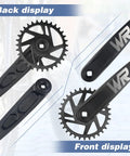 Single Piece Mountain Bike Crankset 36T With 170mm Arms For MTB Bicycles, front and back view showing drop stop chainring
