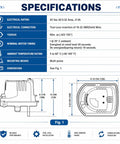 Zone Valve Actuator Replacement Motor For ARD And ZD Dampers, 24V Spring Return, Plug And Play With Adjustable Min And Max Stops, Compatible With Honeywell M847D1004 Damper Operator, Not For EARD Vents. Specifications chart with dimensions.
