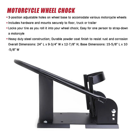 Heavy Duty Motorcycle Wheel Chock For Trailers And Trucks Built To Last Secure Floor Mount Fits Most Wheel Sizes Easy Setup