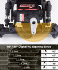 Front view of 5.5Kg Waterproof High Torque Digital Micro Servo Coreless Motor for 1 24 RC Crawlers Upgrade Axial SCX24 with angle chart