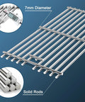 Grill Replacement Parts Kit For A 3 Burner Gas Grill, stainless steel grates showing 7mm diameter solid rods, DIY upgrade