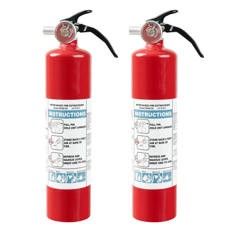 Water Based 2.5 Lb Kitchen Fire Extinguisher UL Rated 1A 10B C 2 Pack For Home Car Vehicle RV Multipurpose Fire Safety Go To Gadget