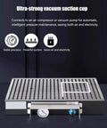 Ultra-strong CNC vacuum chuck and suction base plate, 200x200mm, mold steel design for router milling on metal or plastic workpieces.