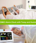 Wireless Weather Station With Three Sensors, Color Display Digital Atomic Clocks, Indoor Outdoor Temp And Humidity in bedroom