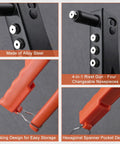Beast Mode Heavy Duty 4-In-1 Rivet Gun Kit With 100 Rivets For Metal Plastic Leather Interchangeable Nosepieces alloy steel close-up