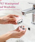 Woman washing Painless Facial Hair Removal For Women Electric Shaver With Smart Sensor under tap, IPX7 waterproof