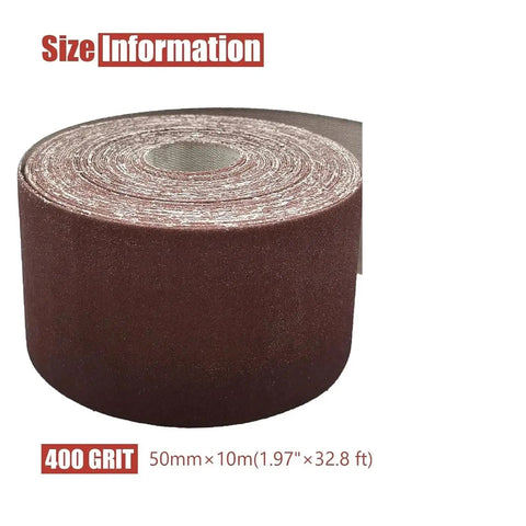 High Performance 400 Grit Sandpaper Roll In 2 Inch By 32 Point 8 Foot Length for polishing wood and metal, flexible and custom cut.