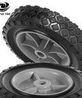 6 Inch Beefy Heavy Duty Rubber Wheel Set Two Pack With Half Inch Bore And 1.5 Inch Wide, 100 Pound Capacity Per Wheel, Fits Oregon 72 106