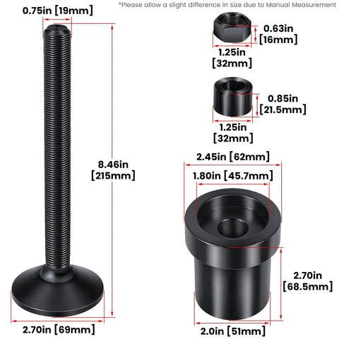 Premium Dana 30 And 44 Front Axle Tube Seal Pair Including Inner Axle Side Seal Installation Tool dimensions and details