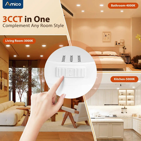 LED Recessed Can Lights 5 To 6 Inch 12 Pack Dimmable Damp Rated 950LM 12.5W Equals 100W No Fuss Retrofit Install In Living Room