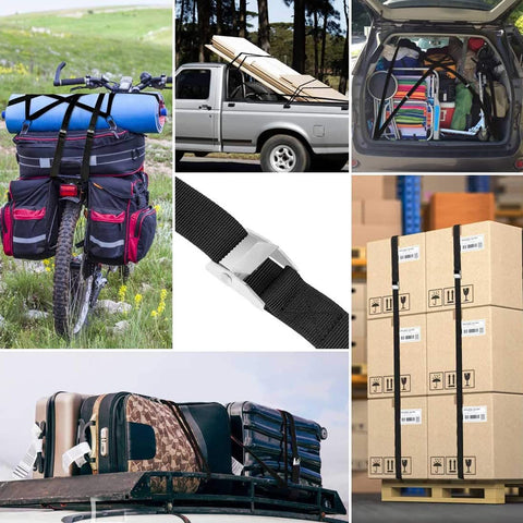 Six Pack 2.1Ft Lashing Straps With Buckle Beefy Heavy Duty Adjustable Tie Down Straps 65x2.5cm 100kg Capacity in various uses