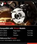 2 Pack Front Wheel Bearing And Hub Assembly Fits Nissan Rogue 2014-2023 Rogue Sport 2017-2022 Qashqai 2017-2018 5 Lug