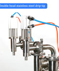 Double head stainless steel drip tip for Hassle Free Pneumatic Double Head Bottle Filler Machine Semiauto Liquid Dispenser.