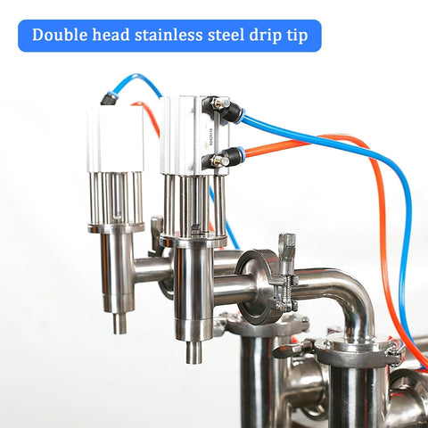 Double head stainless steel drip tip for Hassle Free Pneumatic Double Head Bottle Filler Machine Semiauto Liquid Dispenser.