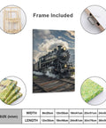 Steam Locomotive Train Canvas Wall Art Ready To Hang Framed Picture For Living Room Bedroom And Office Modern Decor Premium Canvas Print