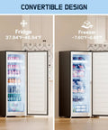 Massive Seven Point Zero Cubic Foot Upright Deep Freezer Heavy Duty Stand Up Cold Storage showcasing fridge and freezer settings.
