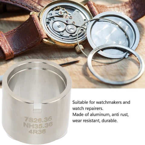 Watch Movement Holder For 36 7S26 7S36 4R Movements Multi Purpose Repair Base Tool with watch parts displayed