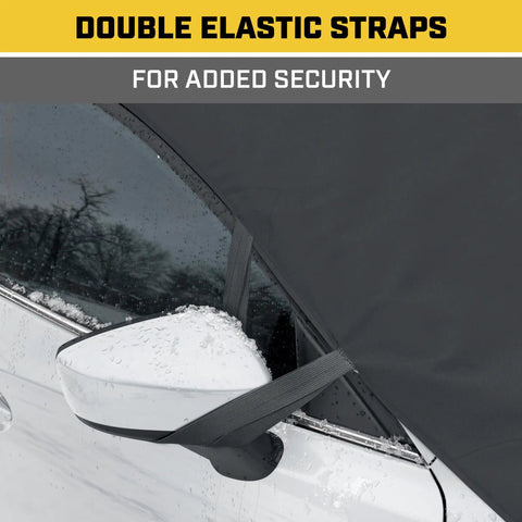 Windshield Snow Cover For Cars, Trucks, Vans And SuvS, Weatherproof Winter Frost Protector with anti-theft straps on side mirror