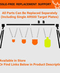 AR500 Steel Target System Complete Set With Stand And Gongs Includes 4 6 8 Inch Targets And 7x12 Inch Torso components