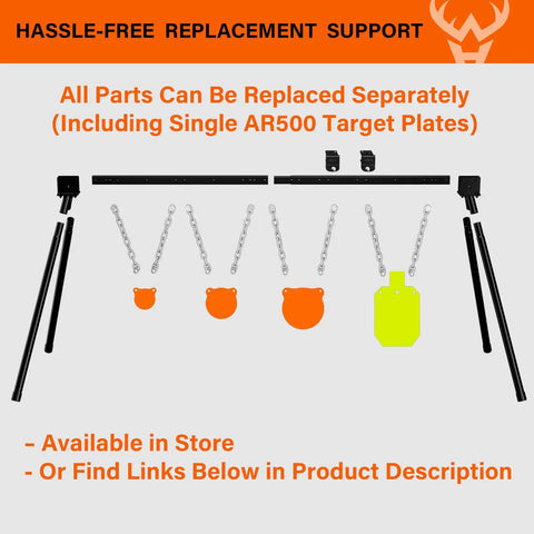 AR500 Steel Target System Complete Set With Stand And Gongs Includes 4 6 8 Inch Targets And 7x12 Inch Torso components