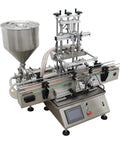 Heavy Duty Automatic Paste Filling Machine With Integrated Conveyor Belt And Dual Piston Nozzles 50L Hopper with digital touchpad.