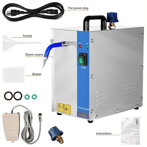 Legit Heavy Duty Jewelry Steam Cleaner Machine For Gold Silver Rings And Watches With Capacious Stainless Steel Basin, includes accessories.