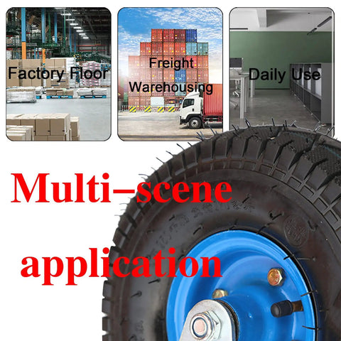 Heavy Duty Swivel Plate Casters With Thick Rubber Tires And Reliable Side Lock Brakes 4 Pack showcased in factory, warehouse, and daily use.