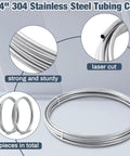 1/4 in x 50 ft 304 stainless steel tubing coil, two pieces in the bundle