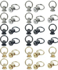 Hella Secure 30 Pack Screwback Rivets For Leather Craft Diy Setup Round Head Metal Studs with Smooth Pull Rings